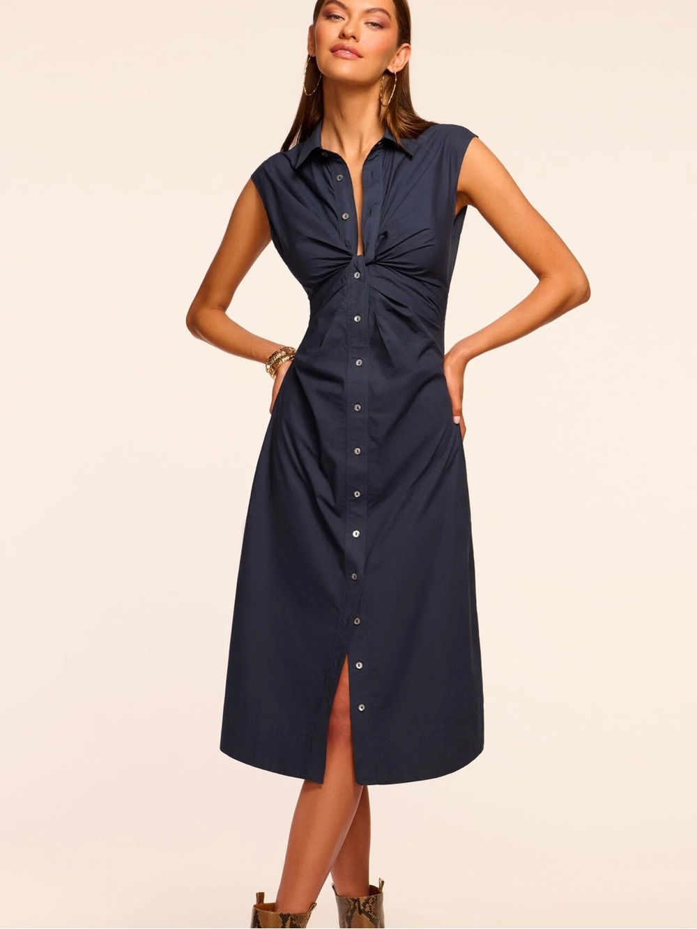 Ramy Brook Mihal Twist Front Shirtdress